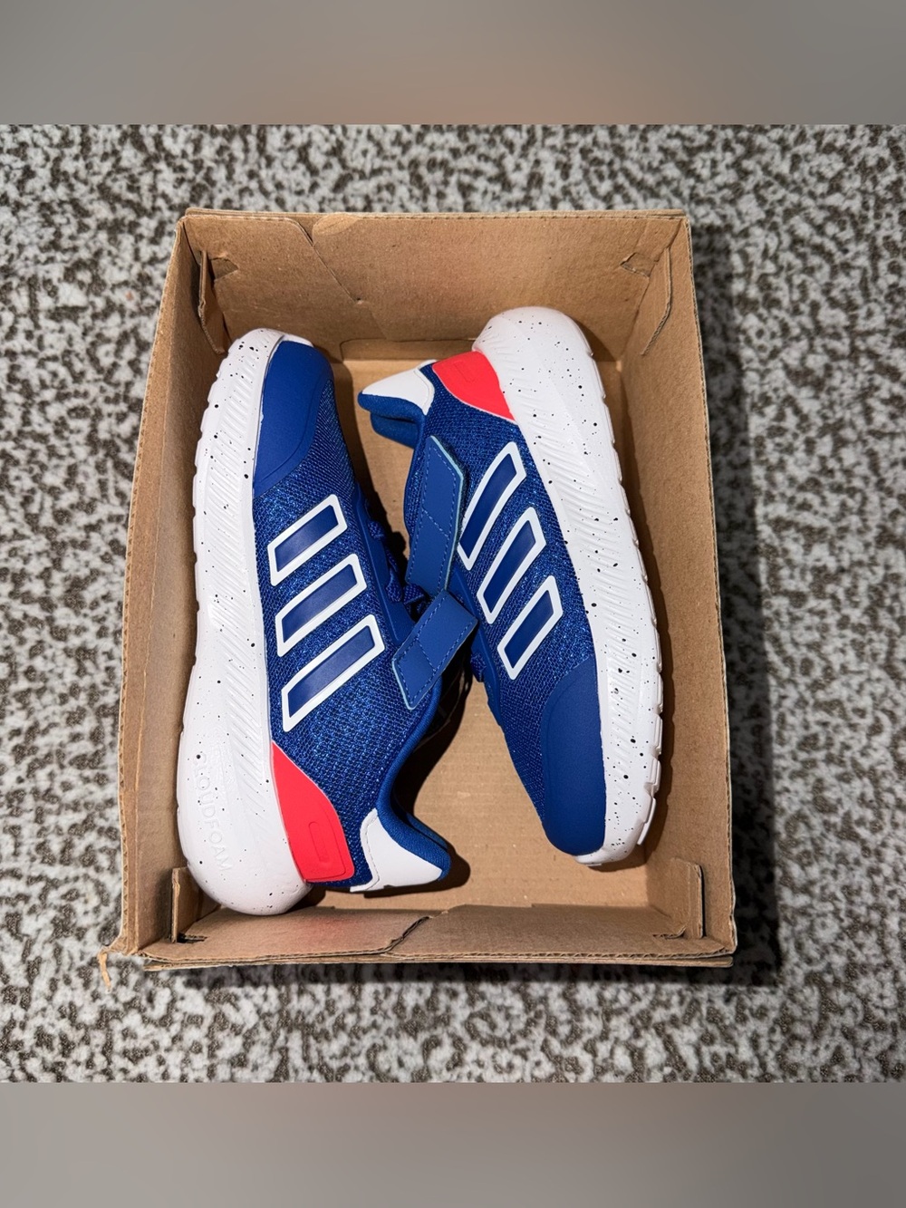 Adidas Kids' Blue Athletic Sneakers with Hook-and-Loop Strap - Picture 2 of 4